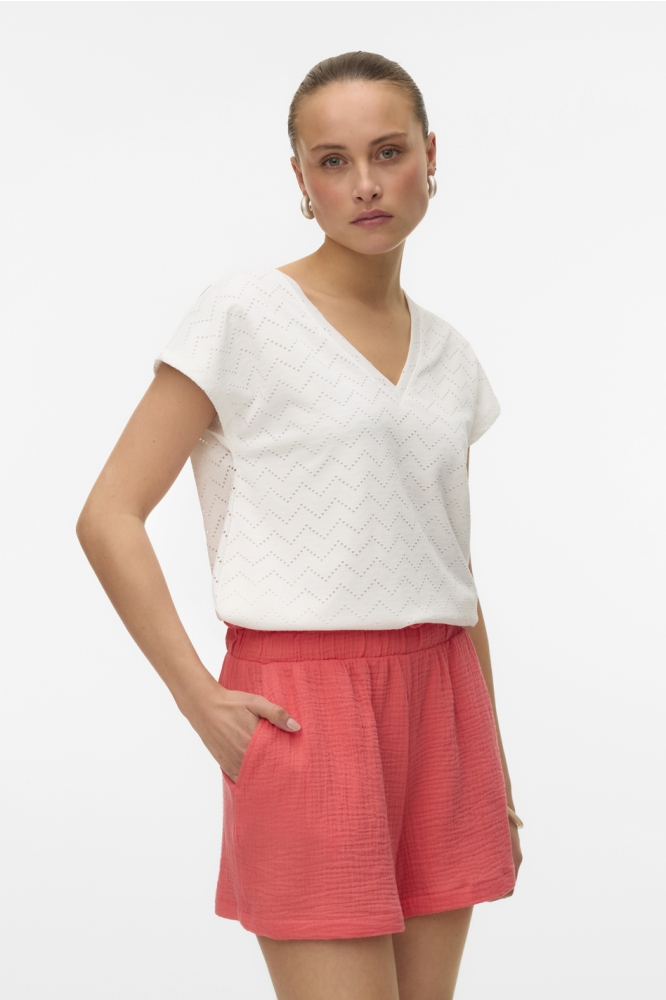 VMTHAS SS V-NECK TOP JRS GA VO 10328120 SNOW WHITE